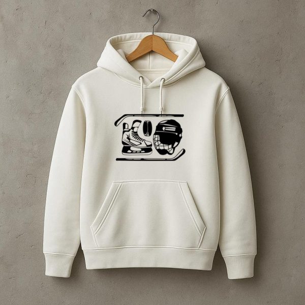 Ice Hockey Sticks And Elements High Contrast Hoodie - Image 3