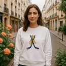 Ice Hockey Sticks With Flowers Color Stroke Sweatshirt