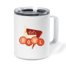 Lets Bowl Bowling Quote Flat Insulated Coffee Mug 10oz