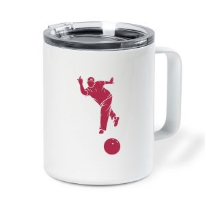 Man Bowling People Insulated Coffee Mug 10oz