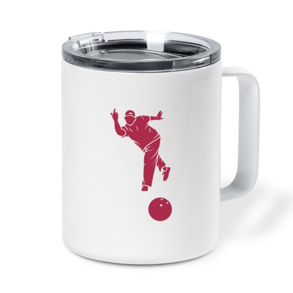 Man Bowling People Insulated Coffee Mug 10oz