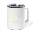 Neon Bowling Sign Black Insulated Coffee Mug 10oz
