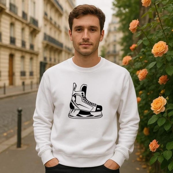 Single Ice Hockey Skates High Contrast Sweatshirt