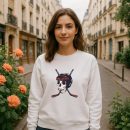 Skull With Hockey Helmet And Sticks Illustration Sweatshirt