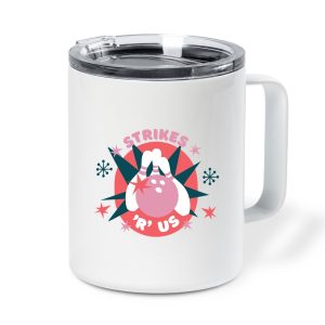 Strikes R Us Bowling Logo Insulated Coffee Mug 10oz