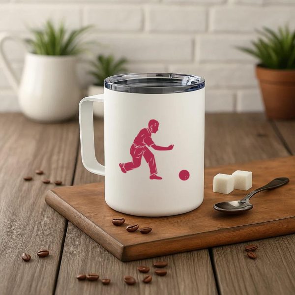 Teenager Bowling People Silhouette Insulated Coffee Mug 10oz - Image 3