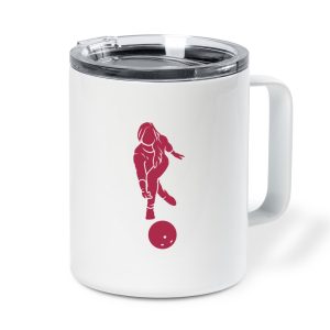 Woman Bowling Silhouette Insulated Coffee Mug 10oz